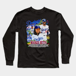 Mookie Betts Vintage Stats Long Sleeve T-Shirt